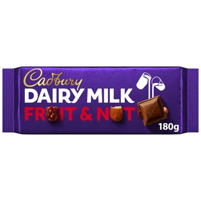 Produktbild von Cadbury Dairy Milk Fruit & Nut Chocolate Bar, 180g