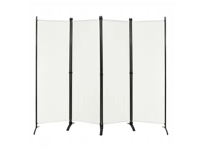 Immagine prodotto di COSTWAY Parete divisoria in 4 parti, altezza 173 cm, parete divisoria pieghevole, schermo a parete per la privacy, schermo a parete con struttura in metallo, per casa, ufficio, terrazza (bianco)
