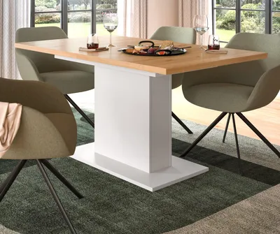 Produktbild von Esstisch "Home-X" in Artisan Eiche und weiß Tisch ausziehbar 150 - 190 cm