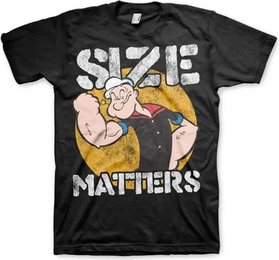 Produktbild von Popeye - Size Matters T-Shirt - Large - Black