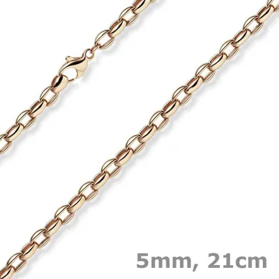 Produktbild von 5mm Erbs-Anker oval Armband Armkette Armschmuck aus 585 Gold Rotgold 21cm