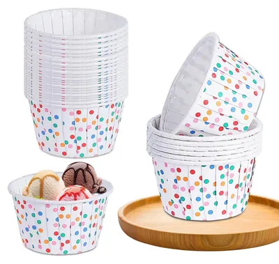 Muffinförmchen aus Papier, 100 Stück, weiß, 6,8 x 4 cm, rund