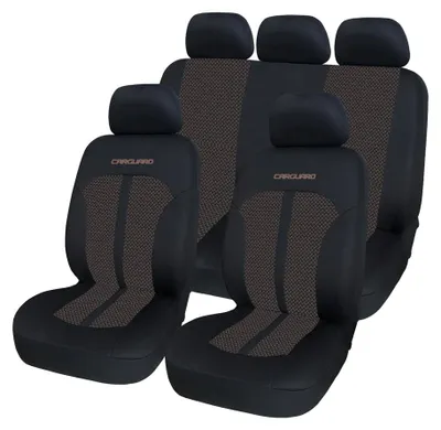 Produktbild von Universelle Autositzbezüge – PREMIUM – Braun/Beige/Schwarz – Sitzbezug für das Auto – Komplettset – Sitzbezug-Set