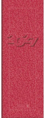 Produktbild von Vormerkkalender 782 10x29,7cm 1 Woche/Seite Karton rot 2027 Packung mit 10 Stück