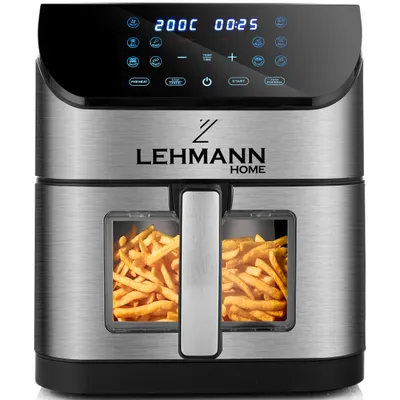 Produktbild von Frytkownica beztłuszczowa LEHMANN TANZI 1800W, FRYTOWNICA, Air Fryer, 8L, szuflada z okienkiem, pojemna frytkownica 10 programów, LED