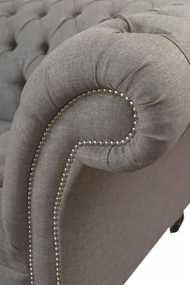 Immagine prodotto di Chesterfield 3 posti imbottito divano divano tessile stile moderno grigio
