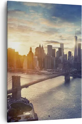 Produktbild von Bild auf Leinwand - Leinwandbild - Einteilig - New York Stadt - 70x100cm - Wand Bild - Wanddeko - Wandbilder - Leinwanddruck - Kunstdruck - Wanddekoration - Leinwand bilder - Wandbild - PA70x100-3733