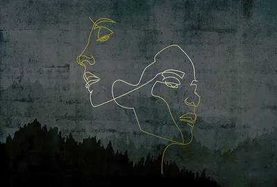 Produktbild von Tadessi Fototapete | Wald | 4.00 m x 2.70 m | Gelb | Schwarz | Wandbild | Digitaldruck