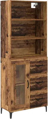 Zdjęcie produktu dla Highboard z szufladą Stare drewno 69,5 x 34 x 180 cm