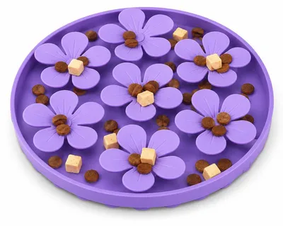 Produktbild von Katzen Schnüffelbrett Slow Feeder, runde Silikon Futtermatte, Anti‑Verschlucken Futterhilfe gegen Erbrechen, Beschäftigungsspiel für Hauskatzen