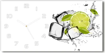 Produktbild von Wanduhr aus Glas – 60x30 cm - Glasbild - Glasuhr - Gehärtetes Glas - weisse-zeiger - Kalk mit Eis