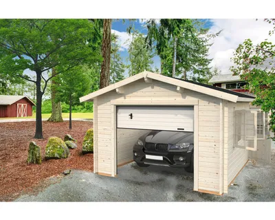 Produktbild von Einzelgarage Palmako Roger 19,0 m² mit Sektionaltor 360 x 550 cm tauchgrundiert