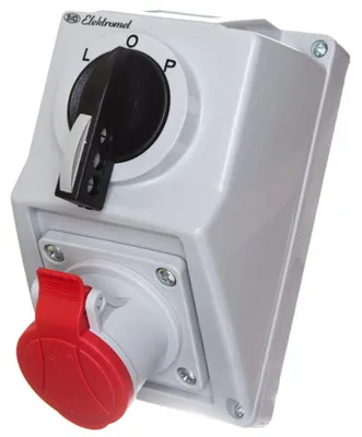 Zdjęcie produktu dla Zestaw instalacyjny Elektromet, 16A, 4-biegunowy, czerwone gniazdo, stopień ochrony IP54