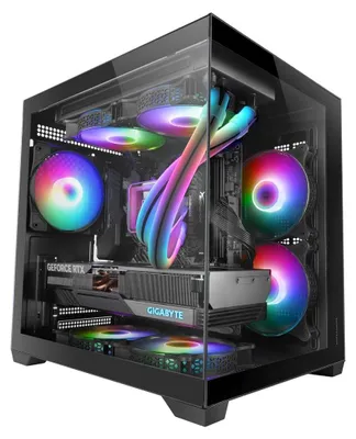 Obrázek produktu pro Mars Gaming MC-VIEW2, Mini Tower, PC, Černá, Micro ATX, Mini-ITX, Kov, Temperované sklo, Hraní
