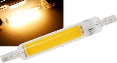 Image de Spot LED R7s 118mm 8Watt 930 lumens 360° angle de rayonnement blanc chaud