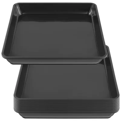 Obrázok produktu pre Omgoods – Štvorcové podstavce pod kvetináče – plastové, 29 x 29 cm, 10 kusov, čierne, vhodné do interiéru aj exteriéru