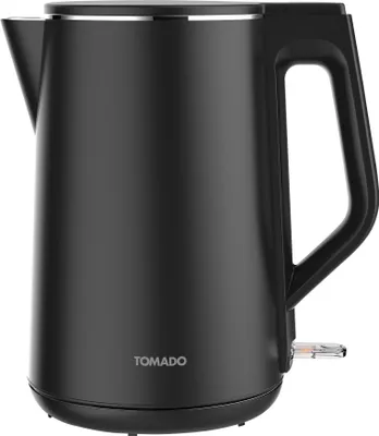 Produktbild von Tomado TWK1708B – Wasserkocher – 1,5 Liter – Doppelwandig – 2200 Watt – BPA-frei – Mattschwarz