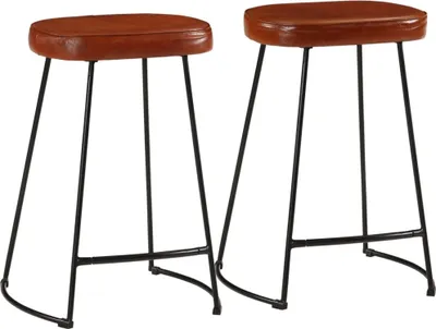 Image de Tabourets de bar lot de 2 marron foncé 41x29x62 cm