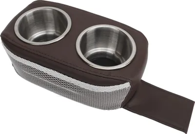 Obrázek produktu pro Držák nápojů na ponton s dvojitou přenosnou nerezovou lahví na pití pro obytný vůz, jachtu, loď, auto, hnědý