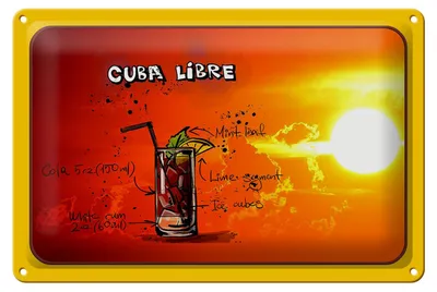 Produktbild von Blechschild Cuba 30x20cm Libre Sonne Cocktail