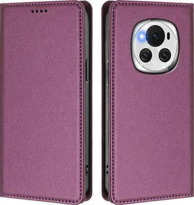 Immagine prodotto di Custodia in pelle per Honor Magic6, custodia flip magnetica in Finto cuoio con supporto Viola