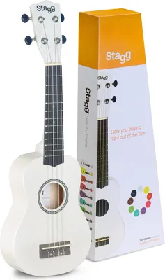 Produktbild von Stagg US-WHITE Sopran Ukulele Weiss mit Tasche