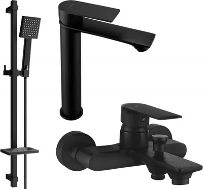 Produktbild von Mexen Royo DQ45 Badewannenset, Schwarz - 72213DQ45-70