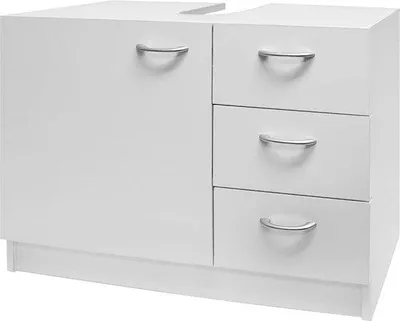 Produktbild von Famanu Badezimmermöbel mit 3 Schubladen - Waschbeckenunterschrank 63x54x30cm - Weiß