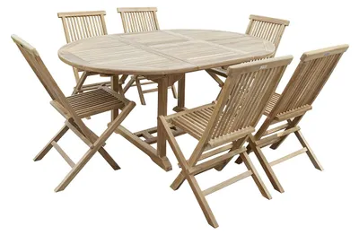 Produktbild von Ausziehbare Gartenmöbel für 6–8 Personen aus massivem Teakholz