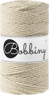 Obrázek produktu pro Bobbiny 3PLY Macramé Rope 3 mm 100 m Beige Šňůra