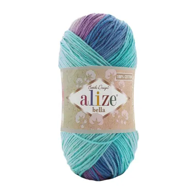 Produktbild von 100g Baumwollstrickgarn ALIZE BELLA Batik Strickwolle Häkelgarn Farbwahl