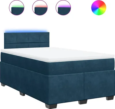 Produktbild von vidaXL Boxspringbett mit Matratze Blau 120x200 cm Samt