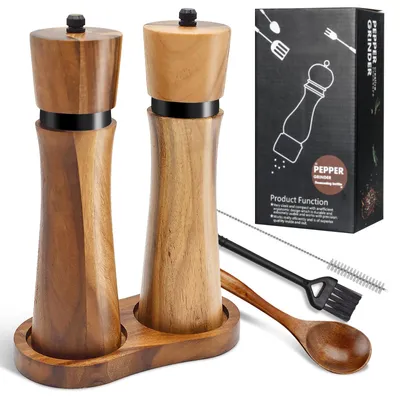 Produktbild von Holz-Pfeffer- und Salzmühle mit verstellbarem Keramikkern