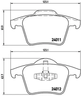 Produktbild von Brembo Bremsbelagsatz, Scheibenbremse Hinterachse P 86 019