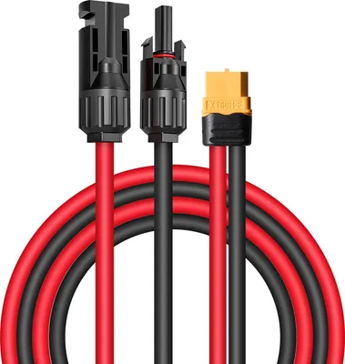 Obrázek produktu pro Připojovací kabel solárního panelu MC4 k XT60, 12AWG 2m prodlužovací kabel pro přenosnou elektrocentrálu, vodotěsný adaptér solárního nabíjecího kabelu