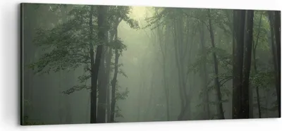 Produktbild von Bild auf Leinwand - Leinwandbild - Wald Nebel Baum - 100x40cm - Wand Bild - Wanddeko - Wandbilder - Leinwanddruck - Bilder - Kunstdruck - Wanddekoration - Leinwand bilder - Wandkunst - AB100x40-3543