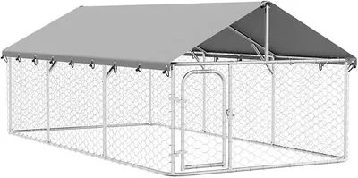 Imagen del producto de Jaulas para animales para exteriores, jaulas con puerta y cierre, áreas de ejercicio para animales, recintos para animales, 400 x 200 x 150 cm