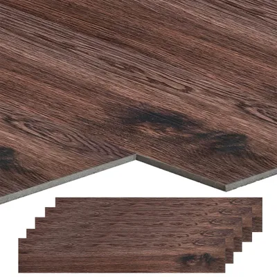 Obrázek produktu pro XINZI PVC podlahová krytina – vinylová podlaha, samolepicí, s designem přírodní textury, samolepicí dlaždice, voděodolná (hnědá, balení 10 m²: 72 dlaždic)