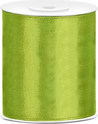 Produktbild von 25m Satin Geschenkband apfelgrün 10cm breit