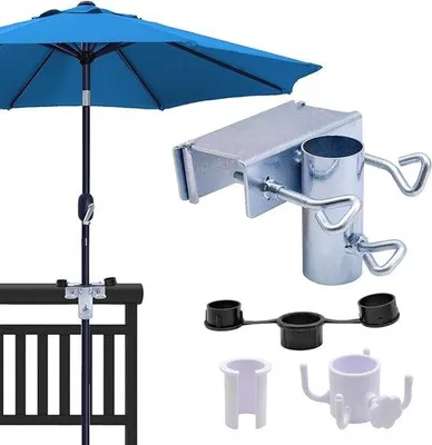 Produktbild von Famanu Parasolhalter für Balkon - Halterung mit verstellbaren Klemmen