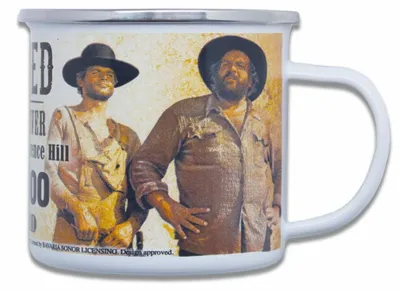 Zdjęcie produktu dla Bud Spencer & Terence Hill Emaille Tasse Wanted (500 ml)