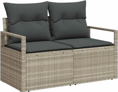 Obrázek produktu pro vidaXL Zahradní pohovka s polštáři šedá 120 x 62 x 69 cm polyratan