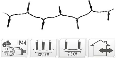 Zdjęcie produktu dla Nedis AX8401030, Garland, Zielony, Biały, Boże Narodzenie, 16,5 m, Chłopak, dziewczyna, Współczesny