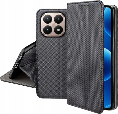 Zdjęcie produktu dla Etui MAGNET do Xiaomi 15T 5G Zamykane Czarne Futerał + Szkło 9H