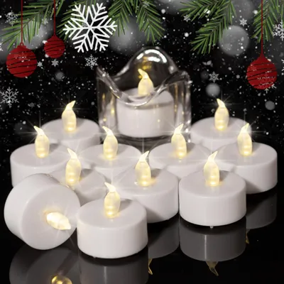 Imagen del producto de Juego de 12 velas LED sin llama con efecto de llama parpadeante