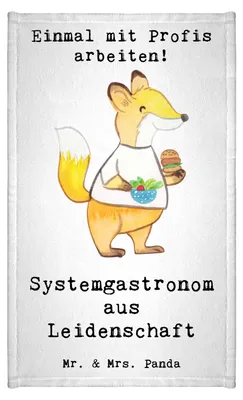 Produktbild von Mr. & Mrs. Panda Handtuch Systemgastronom Leidenschaft - Weiß - Geschenk, Gästehandtuch 30x50, Frotteehandtuch, Baumwollhandtuch, badezimmer, Design