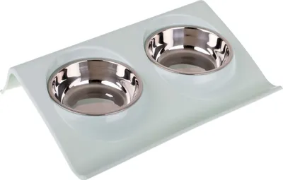 Zdjęcie produktu dla KIK KX7271 Podwójna miska dla psów i kotów, 2x350ml