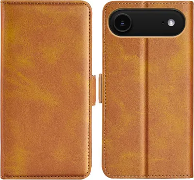 Produktbild von Mobigear Slim Magnet iPhone Air Hülle Klapphülle Geldbörse - Cognac