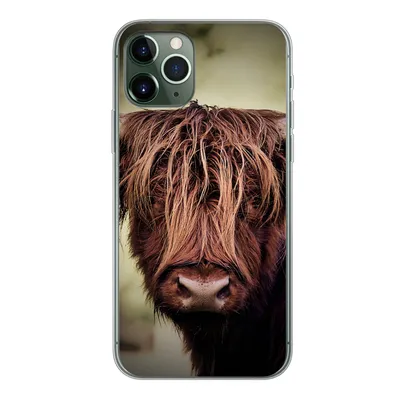 Produktbild von MuchoWow® Handyhülle Schutzhülle Hülle für iPhone 11 Pro Schottischer Hochländer - Licht - Porträt - Natur Silikon Softcase Handy Hülle - Handy