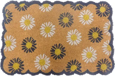 Immagine prodotto di Zerbino Relaxdays in fibra di cocco, con motivi floreali, 60x40 cm, antiscivolo, resistente alle intemperie, per uso interno ed esterno, zerbino da ingresso, multicolore